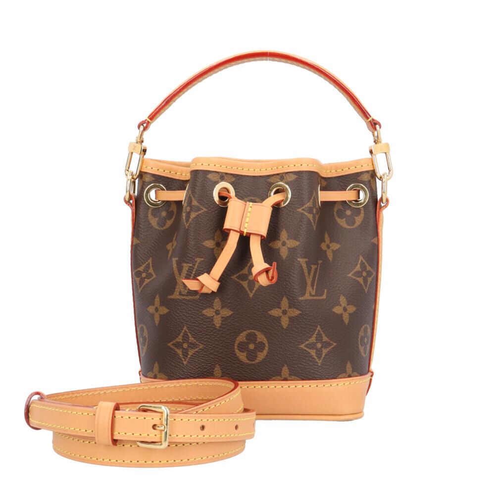 Louis Vuitton Nano Noe Monogram Shoulder Bag, Handbag, Canvas, M81266, Brown,...